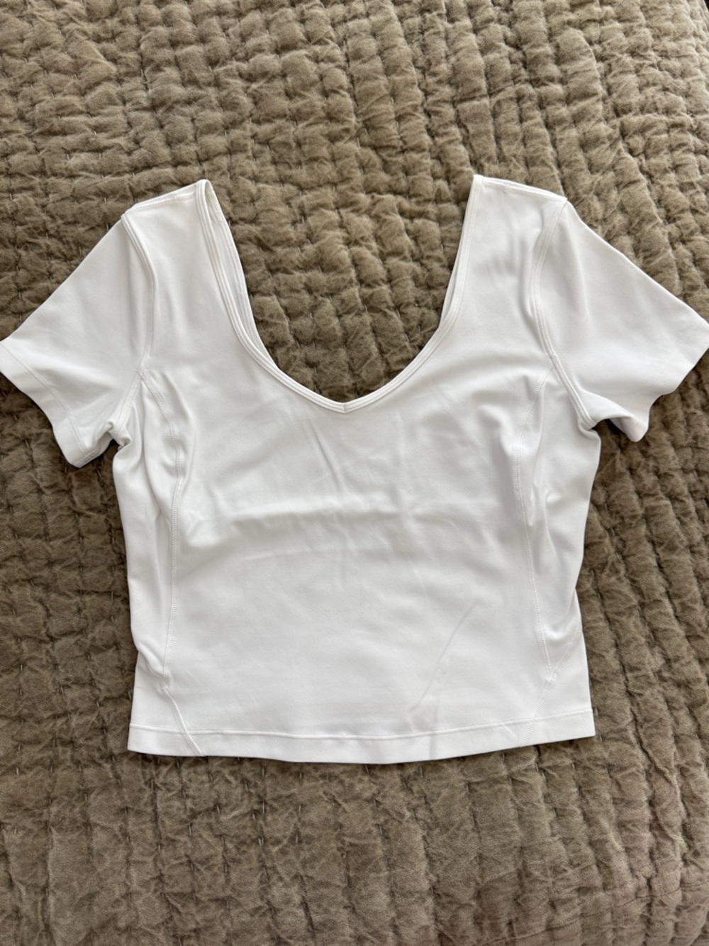 Lululemon Align White Scoop Neck Short Sleeve Top- VGUC! SZ 8